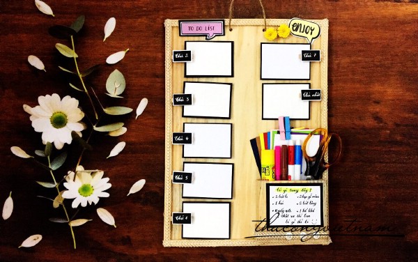 Bảng To do list bao gồm dụng cụ