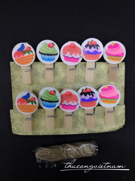 Kẹp gỗ hình cupcake