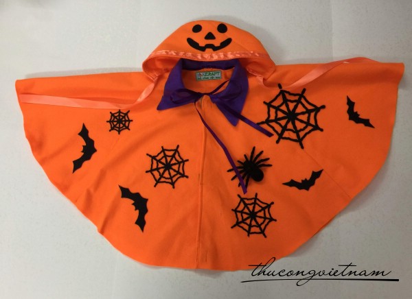 Áo choàng Halloween màu cam