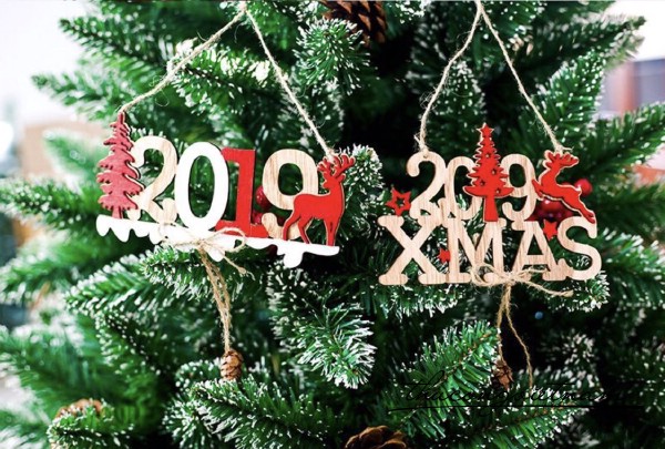 Dây treo Xmas bằng gỗ