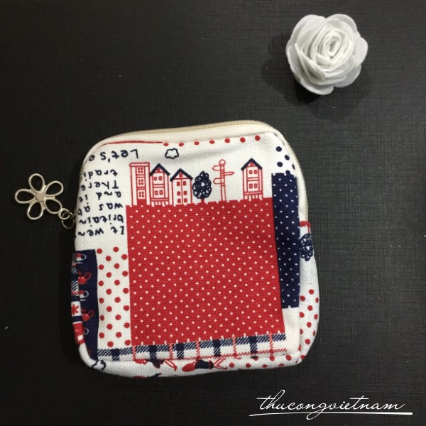 Ví handmade vải vintage 12x12cm mẫu 2