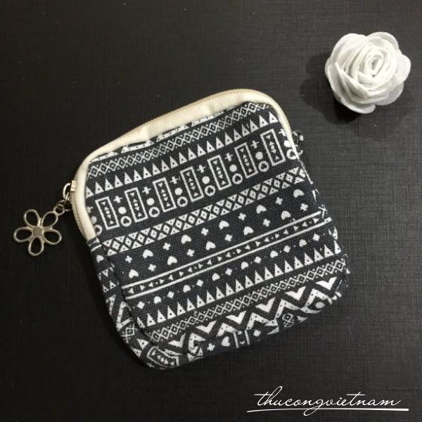 Ví handmade vải vintage 12x12cm mẫu 5