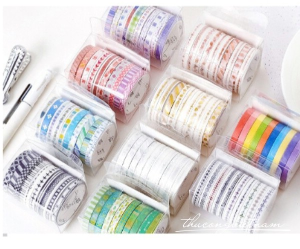 Set 10 cuộn băng keo giấy Washi Tape