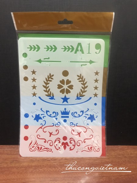 Thước kẻ Stencil hình khuôn mẫu A19