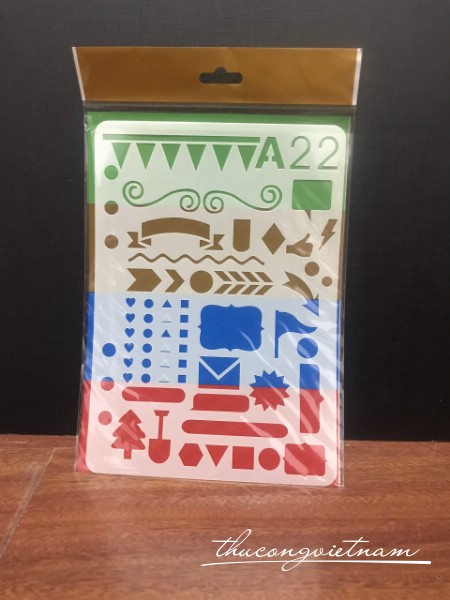 Thước kẻ Stencil hình khuôn mẫu A22