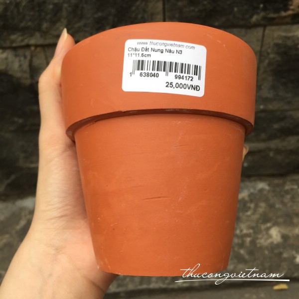 Chậu đất nung nâu N3 11x11.5cm