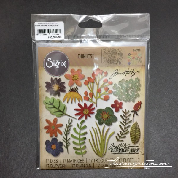 662700-Khuôn cắt Sizzix Thinlits Funky Floral