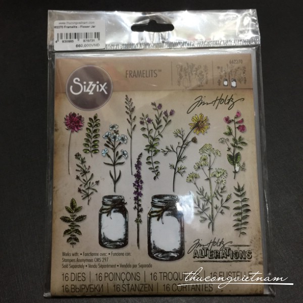 662270-Khuôn cắt Sizzix Framelits Flower Jar