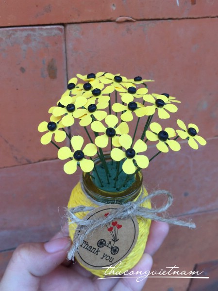 Lọ hoa giấy 1.5cm màu vàng