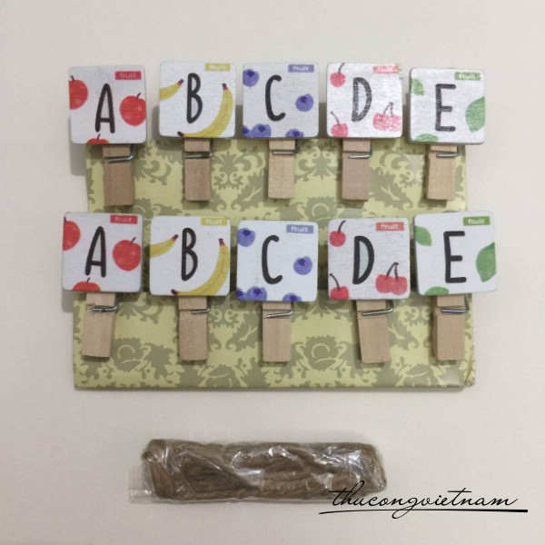 Kẹp gỗ chữ ABCDE