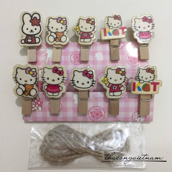 Kẹp gỗ Hello Kitty