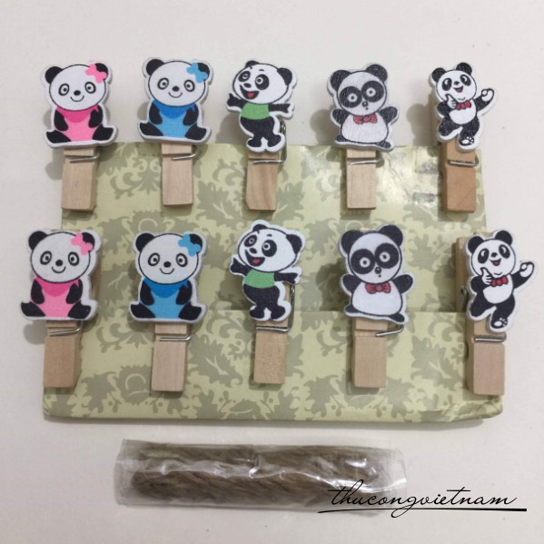 Kẹp gỗ gấu trúc