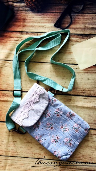 Túi đeo vải vintage 12x19cm dây dù mẫu 1