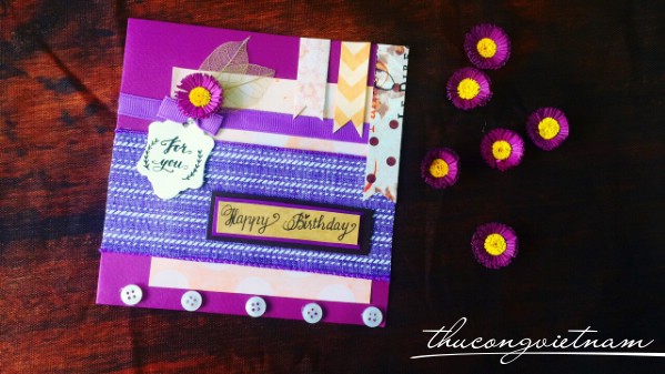 Thiệp Hoa Thạch Thảo tím