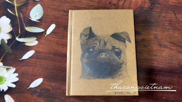 Sổ vẽ tay mặt Pug