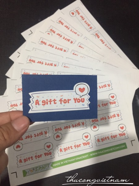Sticker Vinacraft A gift for you đỏ