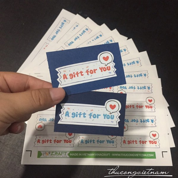 Sticker Vinacraft A gift for you đỏ-xanh