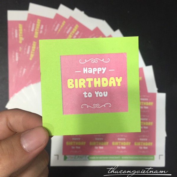 Sticker Vinacraft Happy birthday to you đỏ