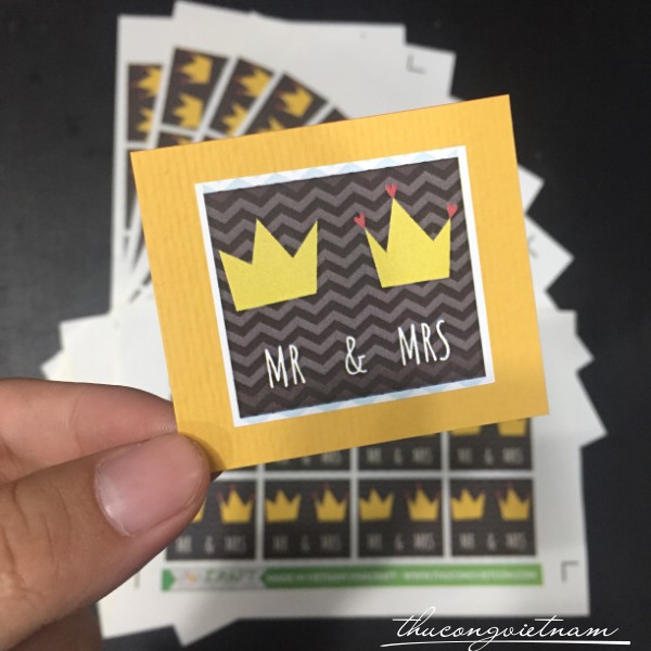 Sticker Vinacraft Mr & Mrs đen