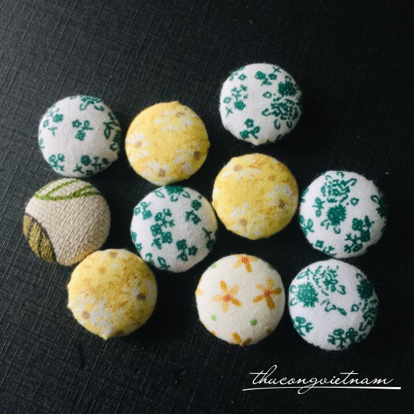 Nút bọc vải vintage 10c 1.5cm 