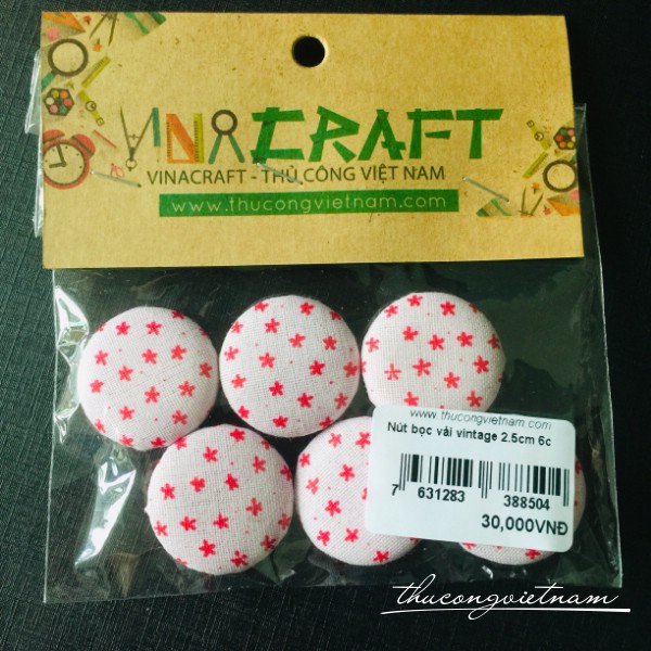 Nút bọc vải vintage 6c 2.5cm mẫu 4