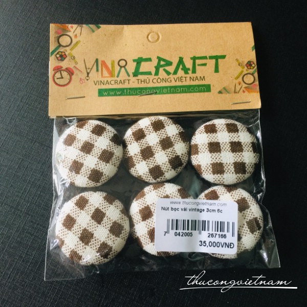 Nút bọc vải vintage 6c 3cm mẫu 2