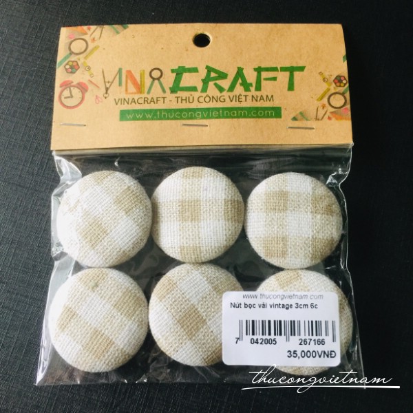 Nút bọc vải vintage 6c 3cm mẫu 3