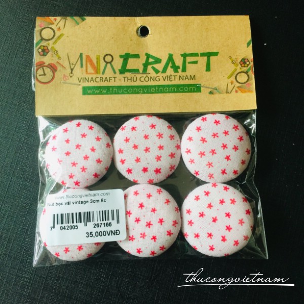 Nút bọc vải vintage 6c 3cm mẫu 5