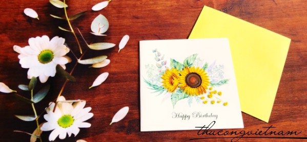 Thiệp quilling HPBD hoa hướng dương