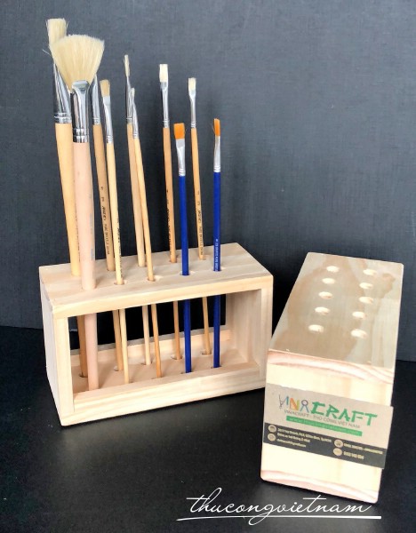 Hộp gỗ cắm cọ vẽ