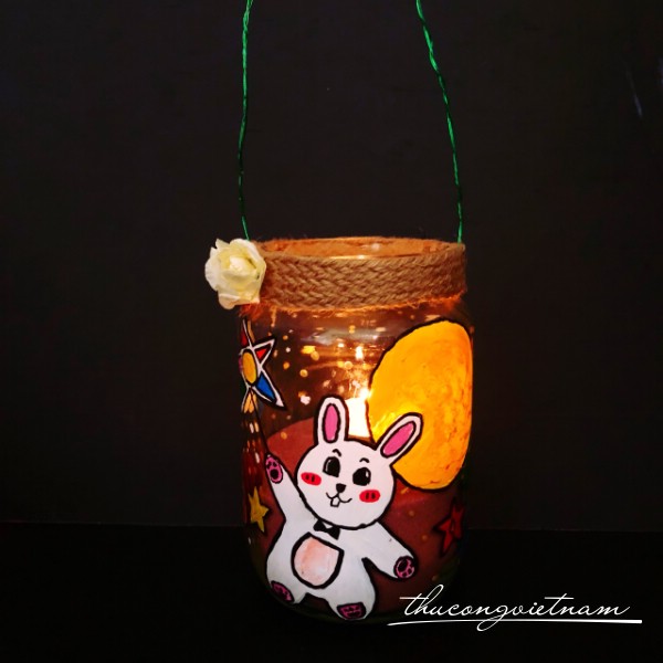Lồng đèn thủy tinh Thỏ và trăng 1