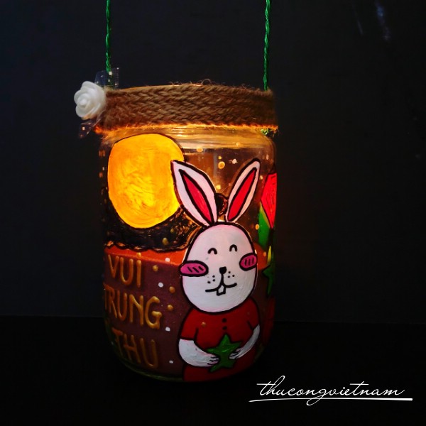 Lồng đèn thủy tinh Thỏ và trăng 2