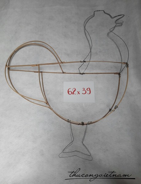 Khung lồng đèn gà 62x39cm