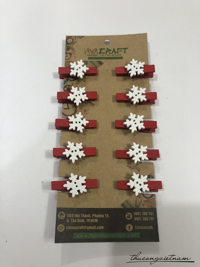 Kẹp gỗ đỏ hoa tuyết