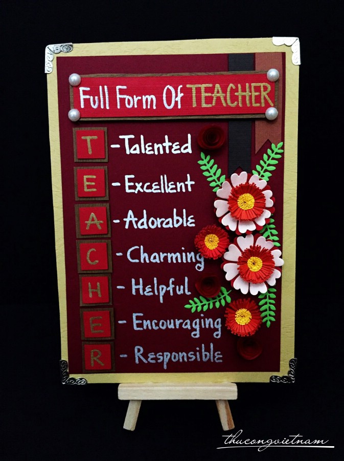 Khung giá đỡ Full Form of Teacher đỏ