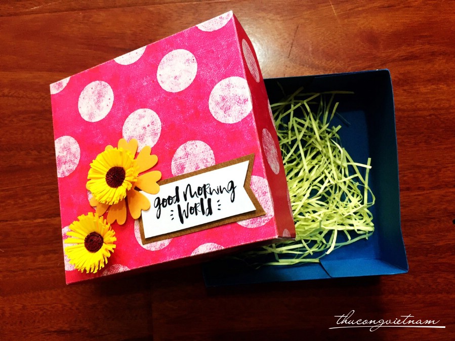 Hộp quà Handmade 10x10x4.5cm mẫu 7