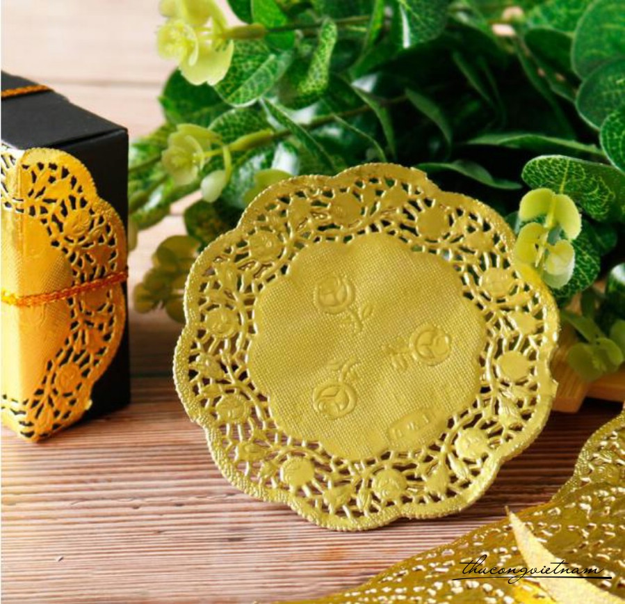 Ren giấy thủ công màu đồng 8.8cm
