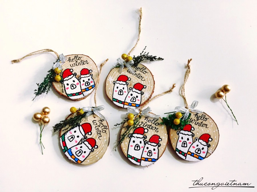 Miếng gỗ 2 chú gấu winter