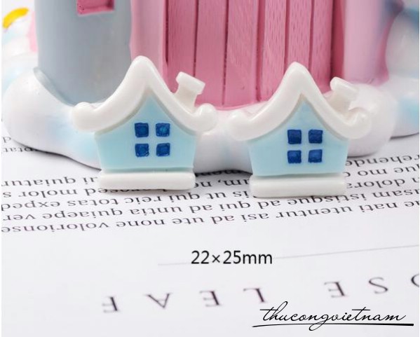 Mô hình 2D ngôi nhà tuyết xanh 1.8x2.6cm