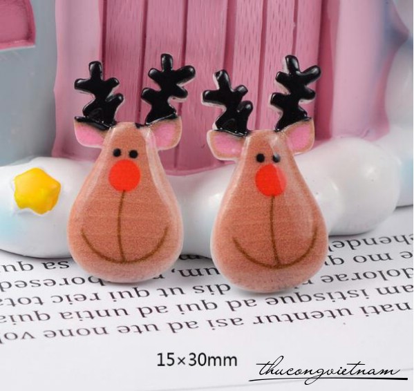 Mô hình 2D đầu tuần lộc 1.5x3cm