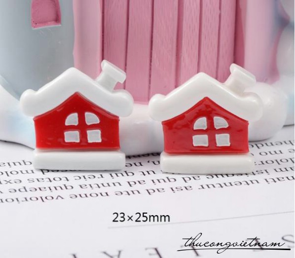 Mô hình 2D ngôi nhà tuyết đỏ 1.8x2.5cm