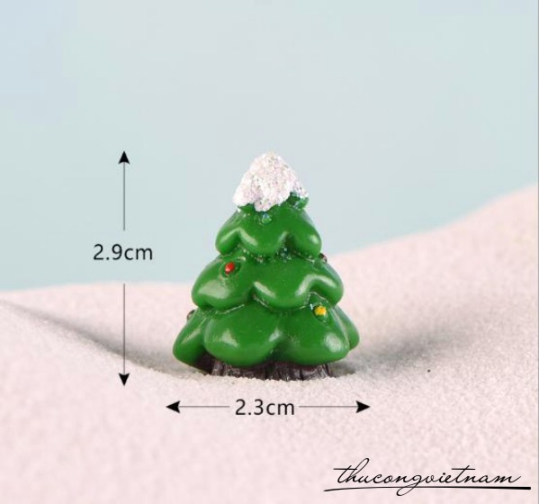 Cây thông đầu phủ kim tuyến 2.9x2.3cm
