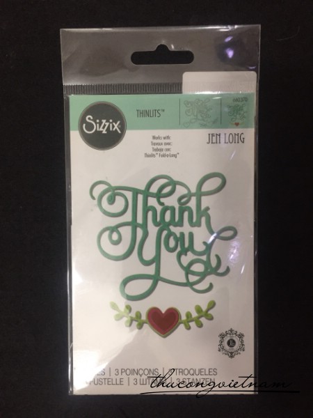 660370-Khuôn cắt Sizzix Thinlits Thank you, hoa tim