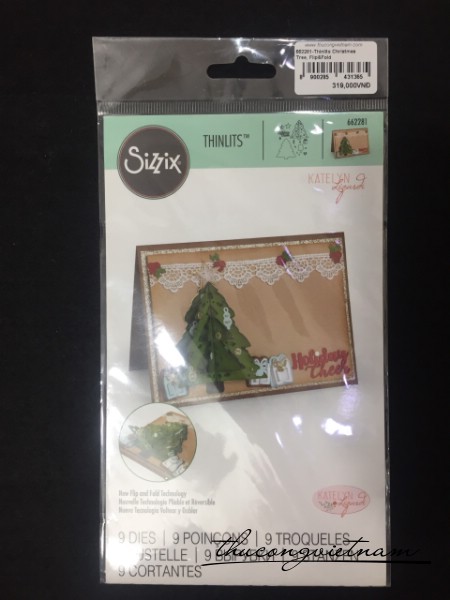 662281-Khuôn cắt Sizzix Thinlits Christmas Tree, Flip&Fold