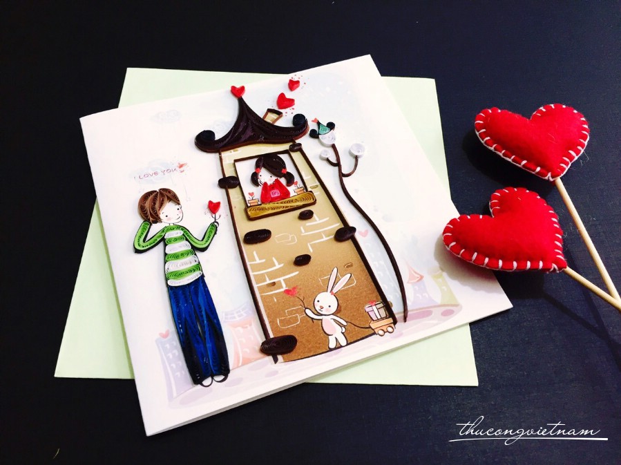 Thiệp quilling couple 1