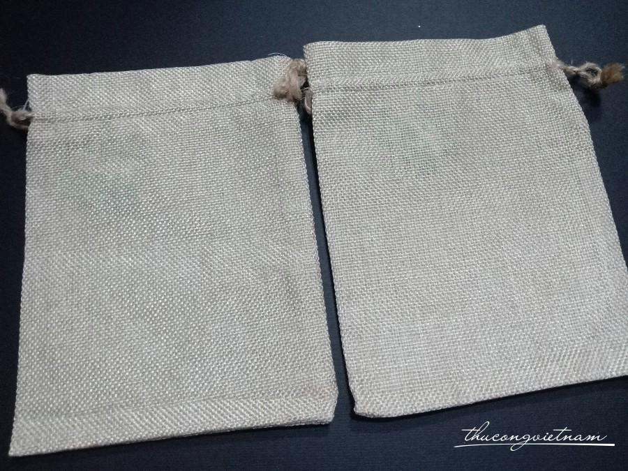 Túi rút vải bố nâu 20x30cm
