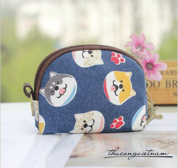 Ví handmade vải vintage 11x9x2.5cm mẫu 6