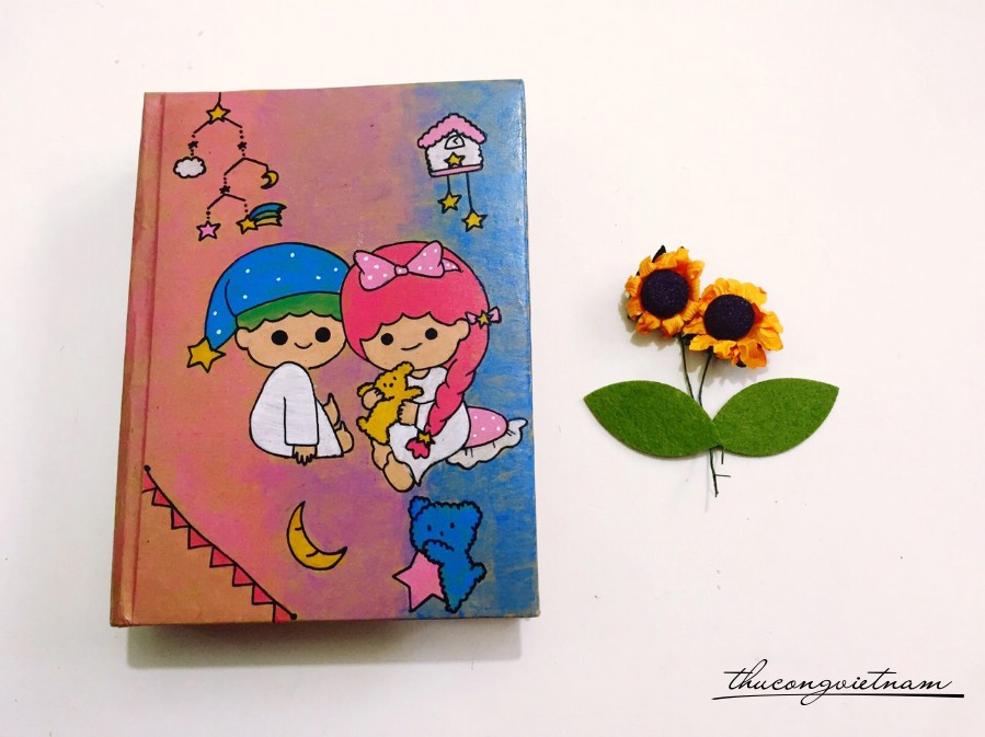 Sổ vẽ tay Tóc hồng & xanh