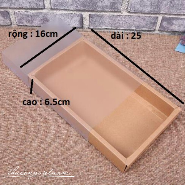 Hộp quà có kiếng phủ ngoài toàn bộ 25x16x6.5cm
