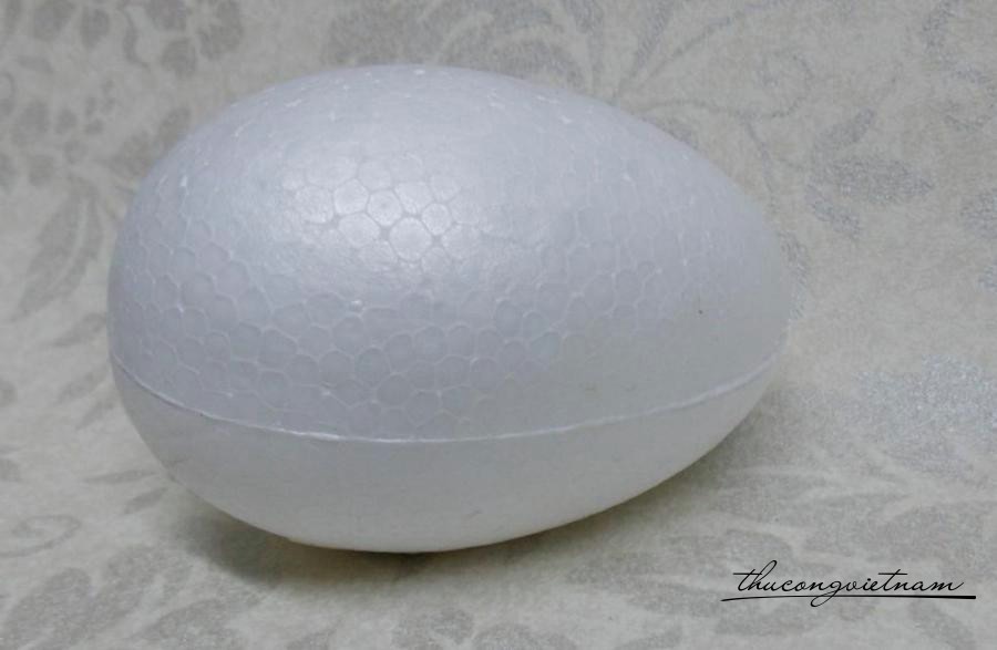Mô hình trứng Phục Sinh bằng xốp trắng 5cm
